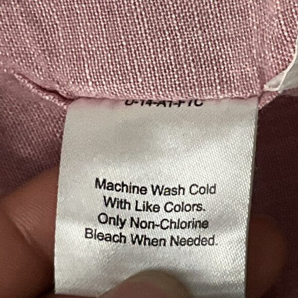 Joseph Abboud Shirt Men Sz 2XL Pink Button Down‎ 100% Linen Pockets Coastal - Picture 12 of 13